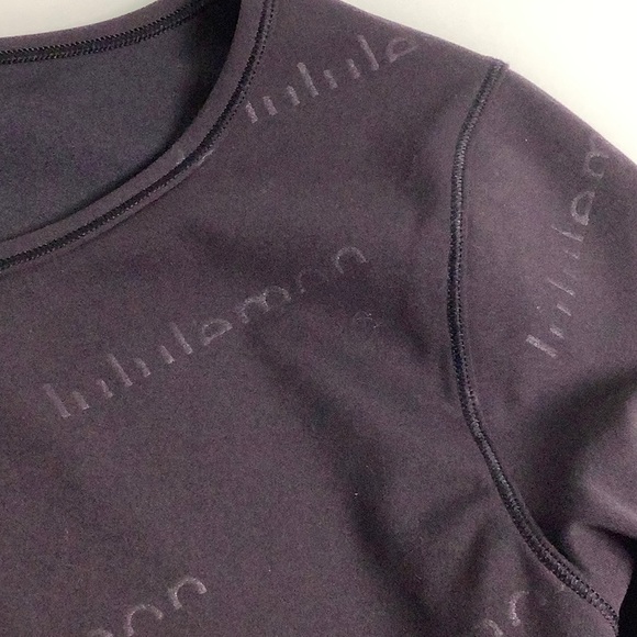 Lululemon Wunder Train Cropped Special Edition Logo Long sleeve top SZ 8 EUC - Picture 4 of 15